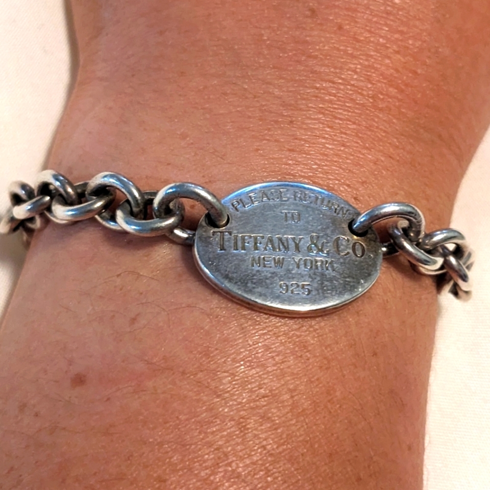 Tiffany & Co Oval Tag silver bracelet